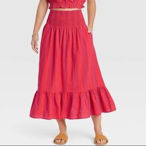 (XXL)- Universal Thread Women’s Smocked Waist Midi Skirt